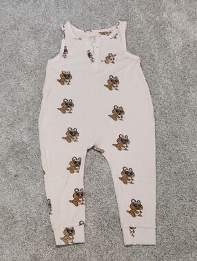 Hugo Loves Tiki Sleeveless Pink Bunny Print Terry Romper for Kids